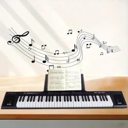 Piano portátil de 61 teclas: sonido mejorado, ideal para principiantes y adultos. Regalo ideal para amantes de la música: altavoces duales, conexión USB, atril y micrófono. Regalo de Halloween y Navidad.