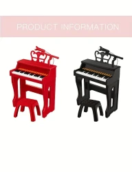Piano electrónico multifuncional de juguete para educación temprana, alimentado por USB con estuche, para niños de 3 a 6 años, funciona con pilas AA.