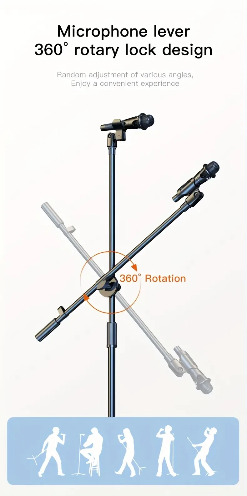 Soporte de micrófono premium: trípode desmontable con soporte de clip y base de metal: ¡perfecto para cantar, hablar, actuar en el escenario, bodas y eventos al aire libre!