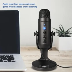 Micrófono de condensador USB profesional para PC, Plug and Play, para juegos, con salida de auriculares y control de volumen para streaming, podcasts, grabación en estudio y juegos. Botón de silencio para voz. Eid al-Adha Mubarak.