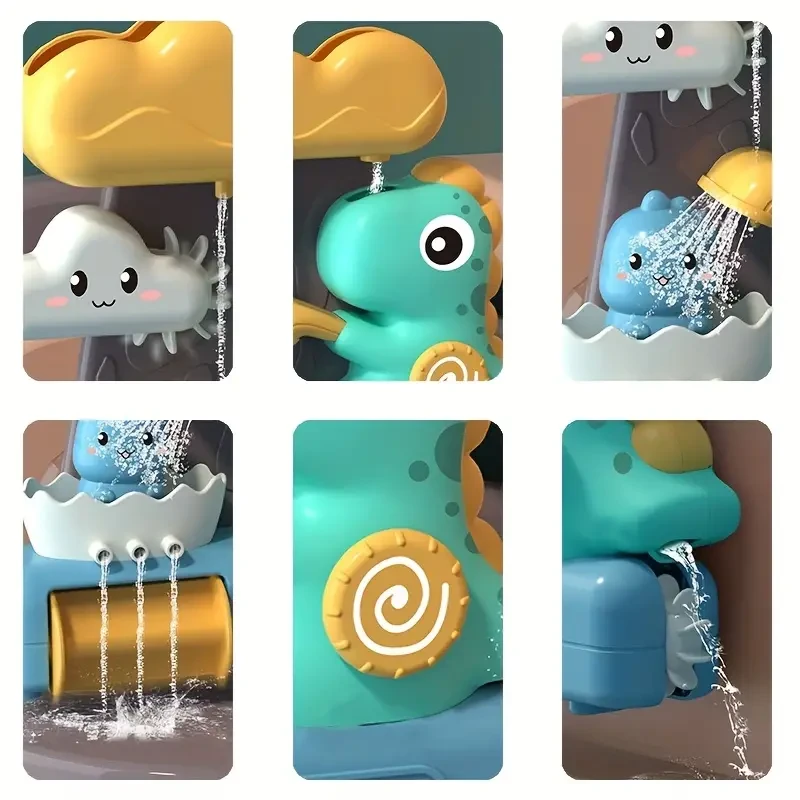 Juguete de baño para bebé, dinosaurio, ducha de baño, juguete con rociador de agua