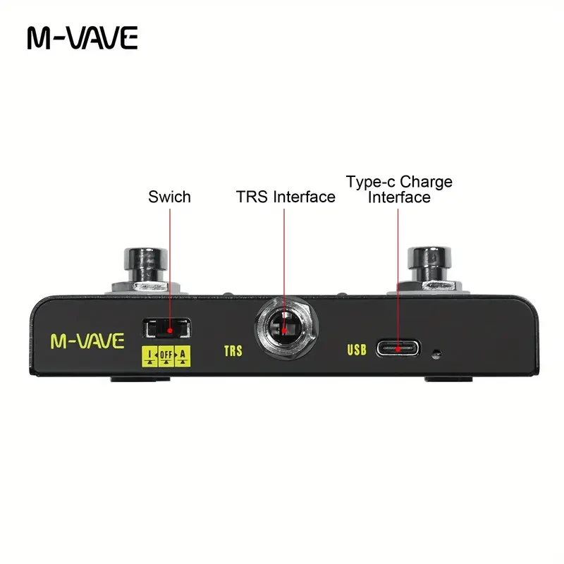 Pedal de volteo de cubos M-VAVE, inalámbrico, recargable, compatible con conexión Looper, compatible con teléfonos inteligentes y tabletas Android e iOS.