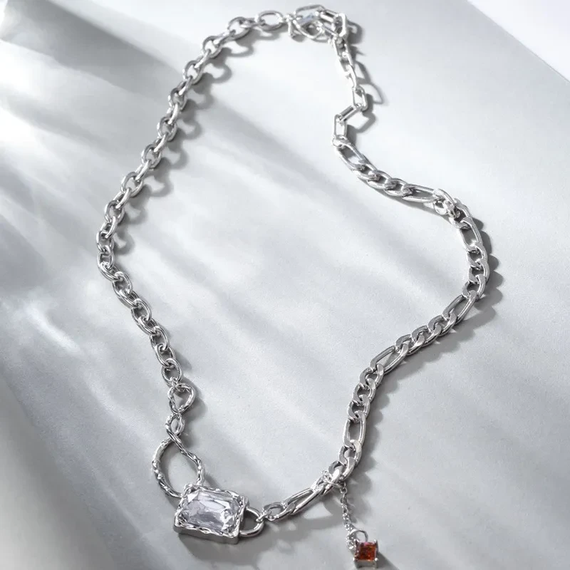 Collar elegante con circonitas - Elegante colgante de circonita cúbica con dije colgante