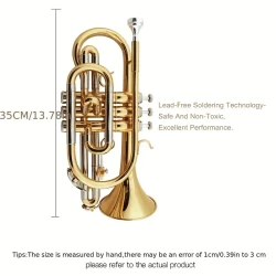 JYCO-E100G Trompeta Corneta de Latón Lacado en Si Bemol Trompeta Profesional Trompa para Principiantes Instrumento de Jazz Trompeta de Regalo