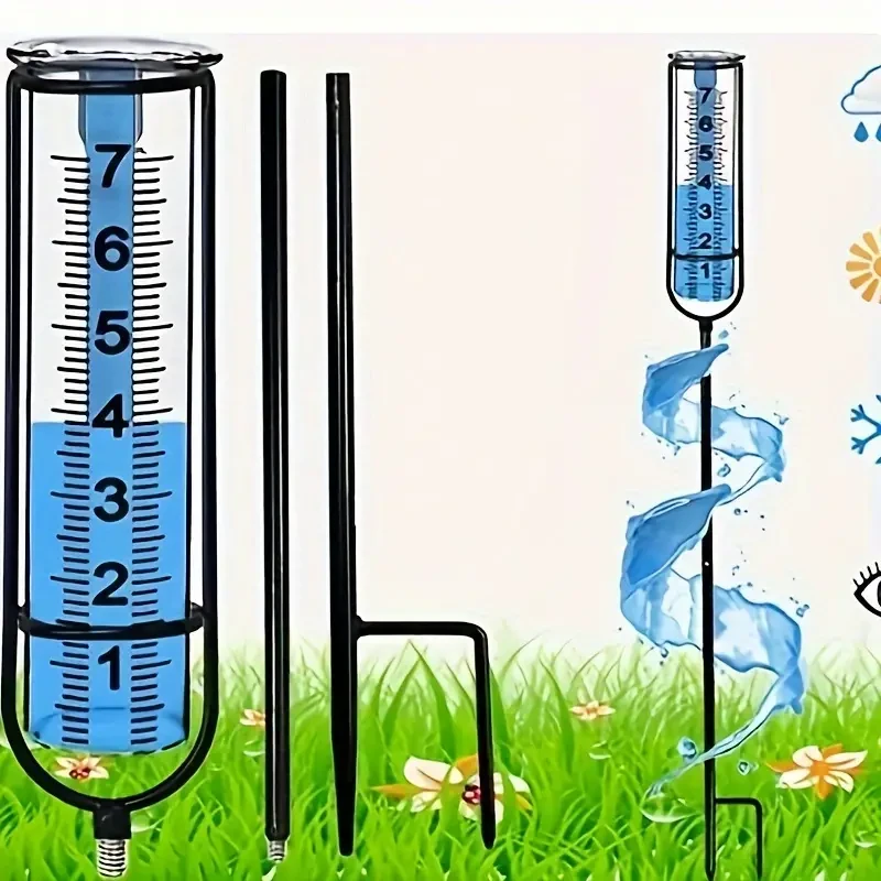 Pluviómetro flotante para jardín: fácil de leer, sin pilas, herramienta para medir el agua en exteriores.