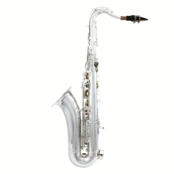Saxofón tenor LADE para profesionales: elegante cuerpo de latón, llaves de carcasa blanca pulidas y grabadas: mejore su interpretación.