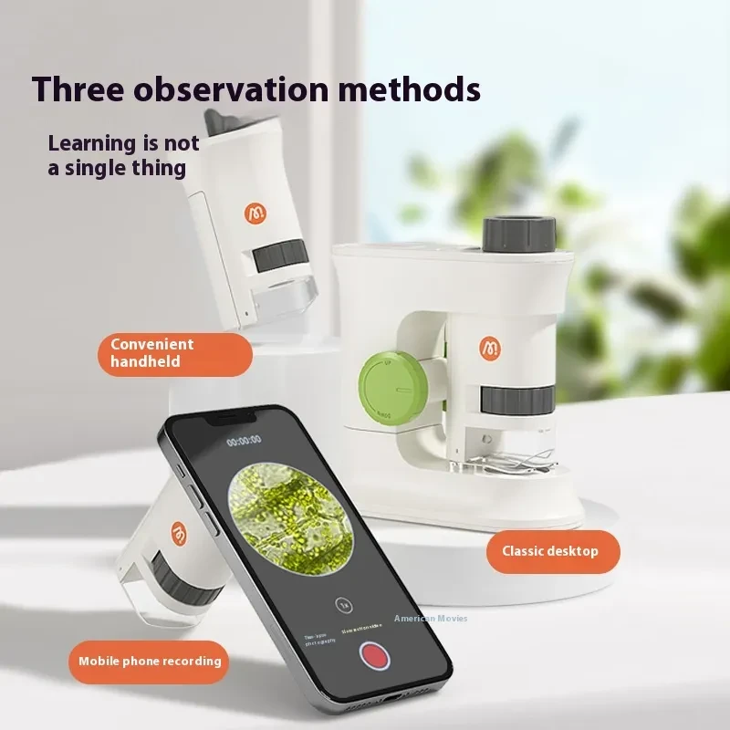 Microscopio portátil de mano para experimentos científicos para niños de alta definición