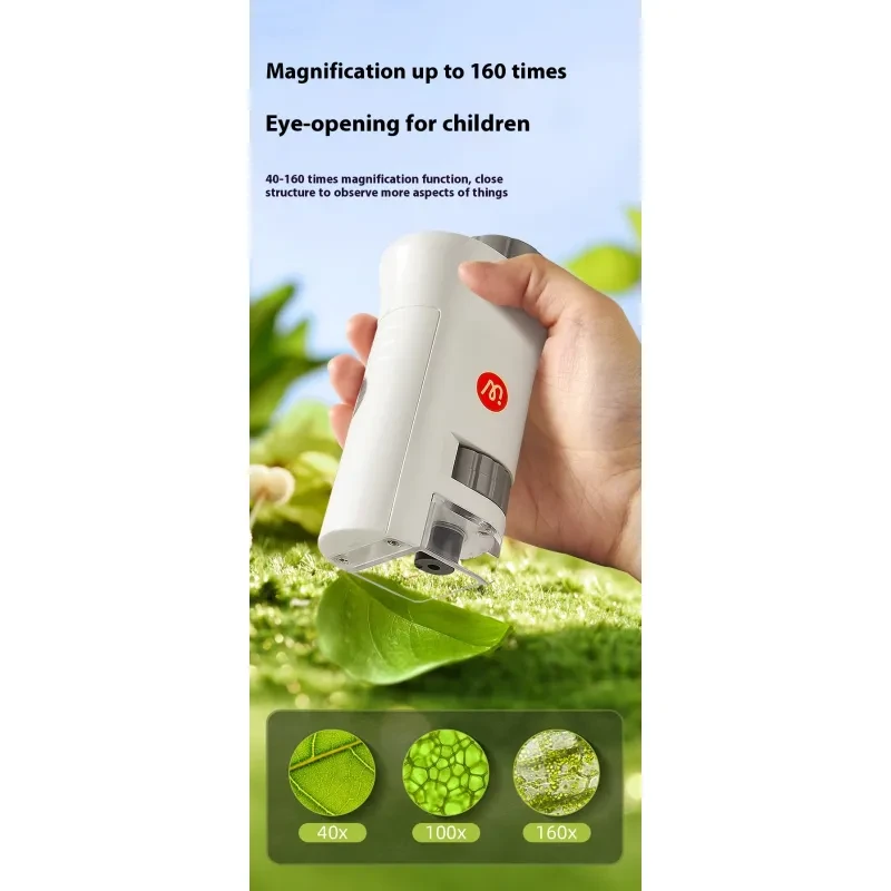 Microscopio portátil de mano para experimentos científicos para niños de alta definición