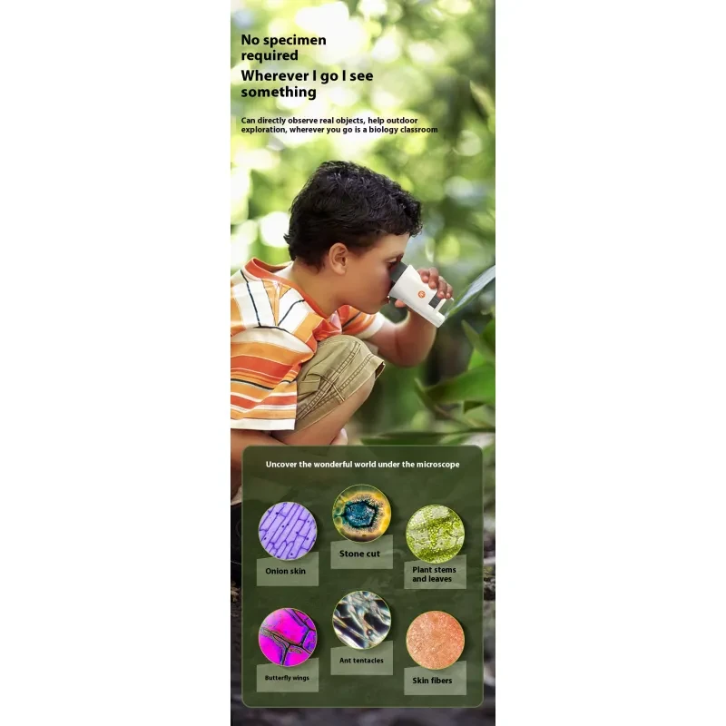 Microscopio portátil de mano para experimentos científicos para niños de alta definición