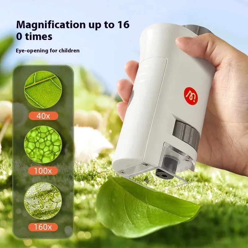 Microscopio portátil de mano para experimentos científicos para niños de alta definición