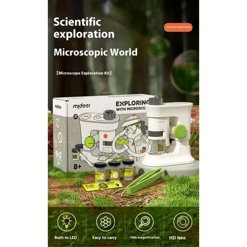 Microscopio portátil de mano para experimentos científicos para niños de alta definición