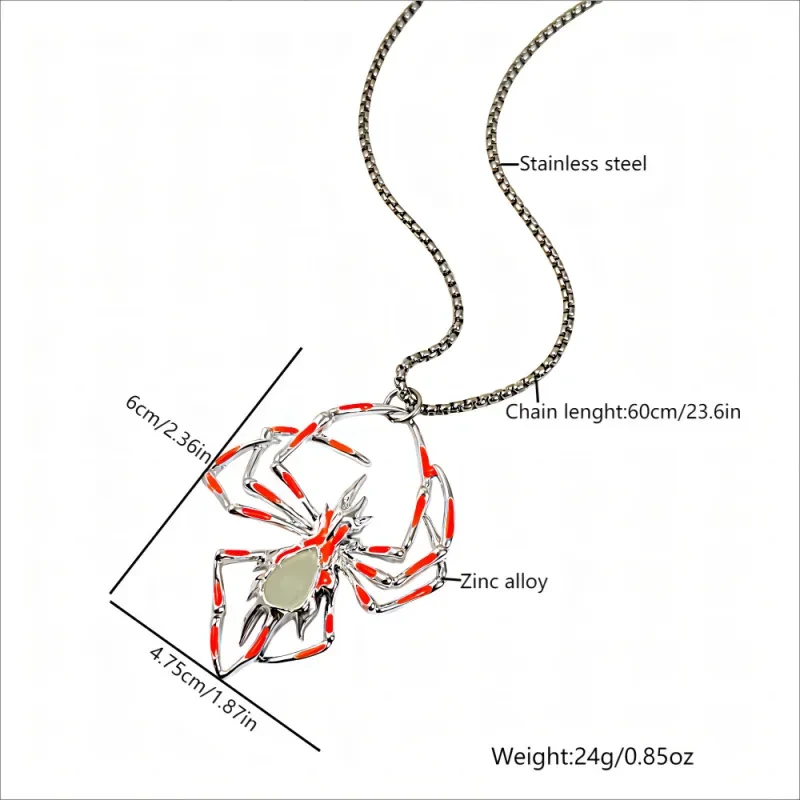 Collar de araña luminosa estéreo creativo de Halloween, joyería
