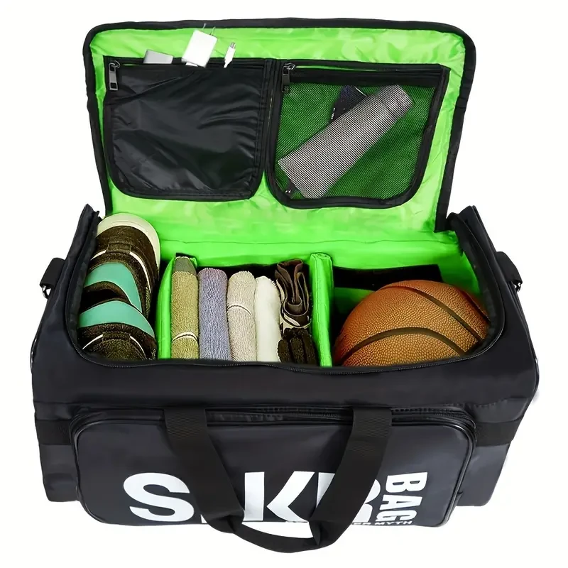 El compañero de viaje definitivo: espaciosa bolsa deportiva de gimnasio con gran capacidad, bolso de mano resistente y compartimento exclusivo para zapatos para viajes organizados y uso diario.