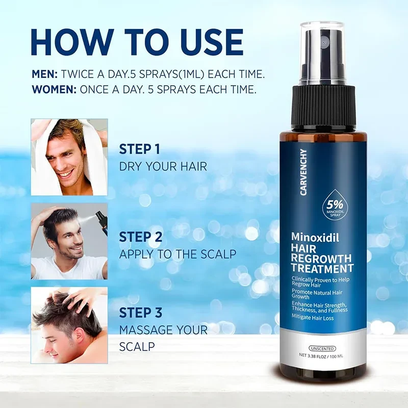 Líquido para el crecimiento del cabello de hombres y mujeres