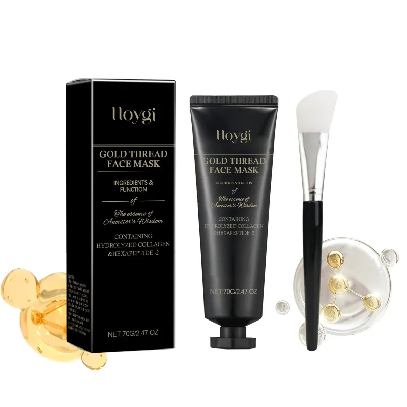 Mascarilla facial de hilo dorado