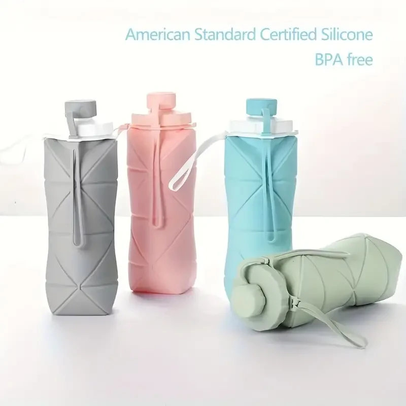 Botella de agua de silicona plegable