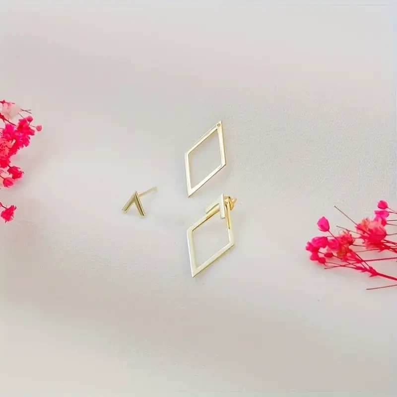 Pendientes con diseño geométrico de marco abierto