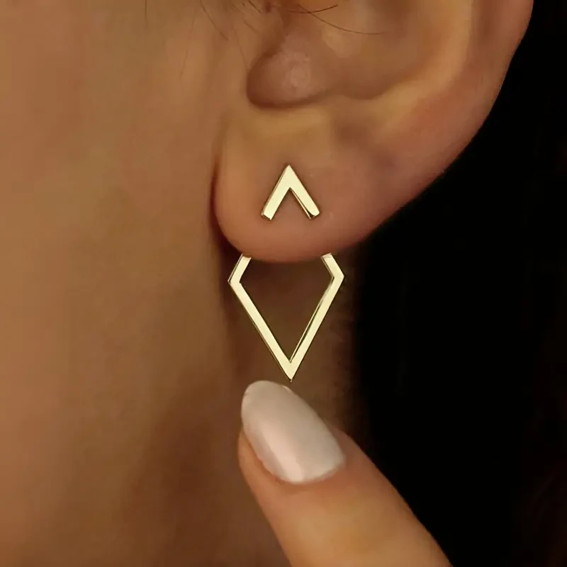 Pendientes con diseño geométrico de marco abierto