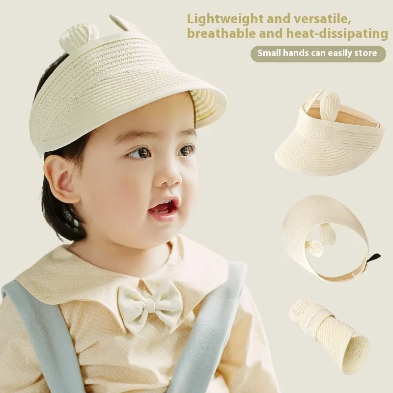 Sombrero de paja con visera solar para niños