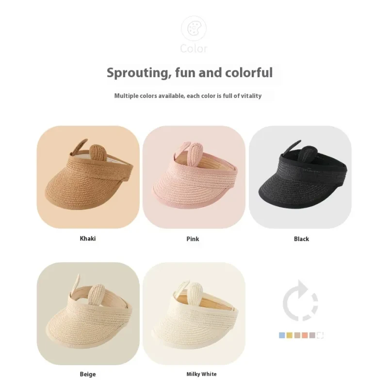 Sombrero de paja con visera solar para niños