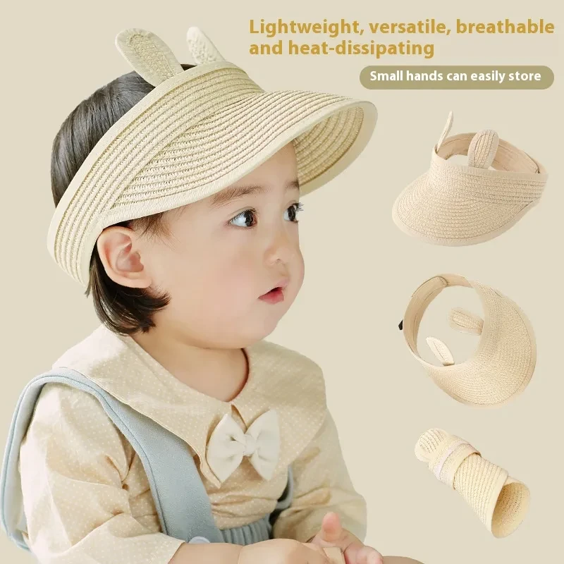 Sombrero de paja con visera solar para niños