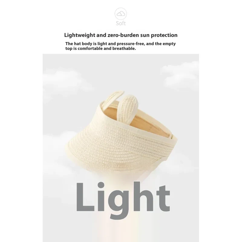 Sombrero de paja con visera solar para niños