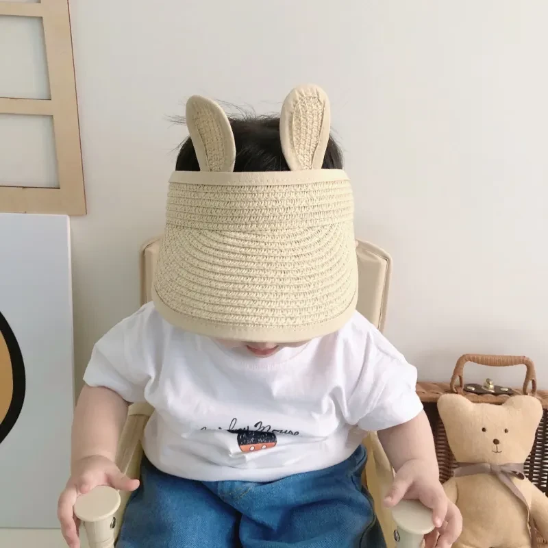 Sombrero de paja con visera solar para niños
