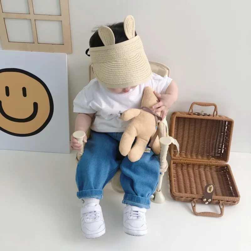 Sombrero de paja con visera solar para niños