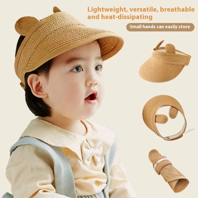Sombrero de paja con visera solar para niños