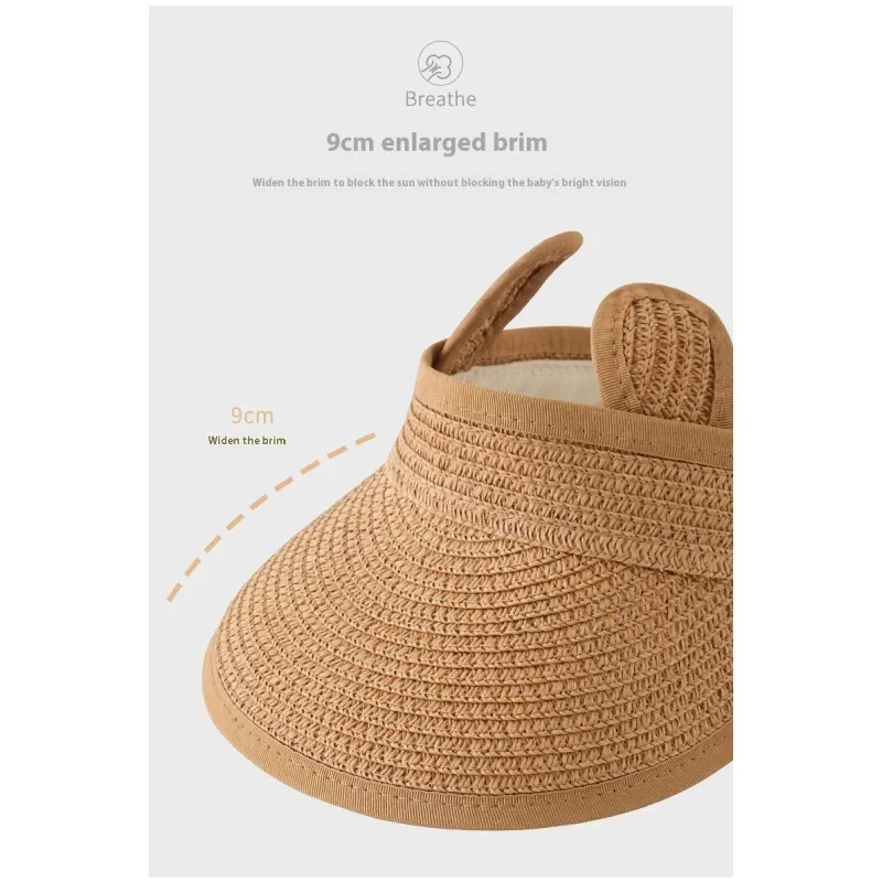 Sombrero de paja con visera solar para niños