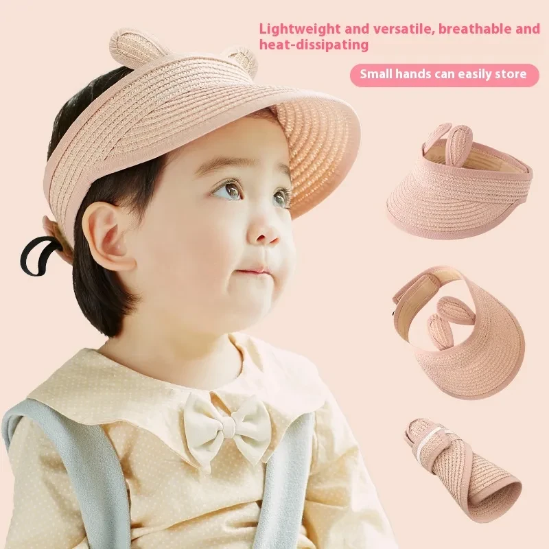 Sombrero de paja con visera solar para niños