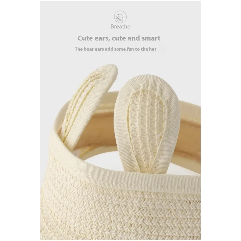 Sombrero de paja con visera solar para niños