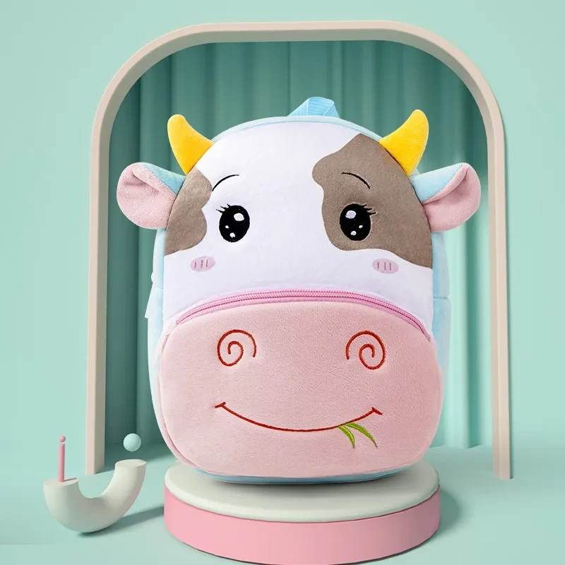 Nueva mochila de peluche para niños de guardería, bonita y suave.