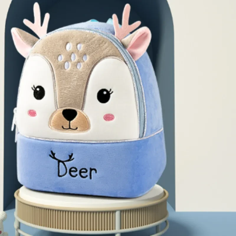 Nueva mochila de peluche para niños de guardería, bonita y suave.