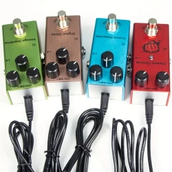 Mini pedal de efectos para guitarra eléctrica, bloque único, sobrecarga clásica, distorsión de metal, retardo analógico, retardo digital, CC 9 V, Eid al-Adha Mubarak
