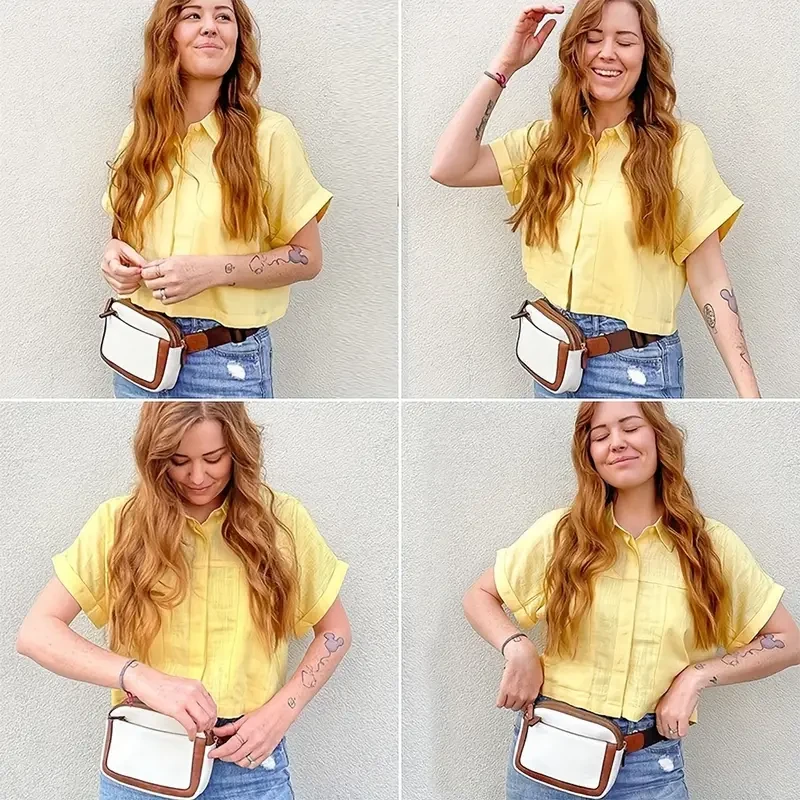 Elegante riñonera cruzada de piel sintética: duradera y ultraligera, con correa de ajuste rápido para deportes al aire libre, fitness, senderismo, running y viajes.