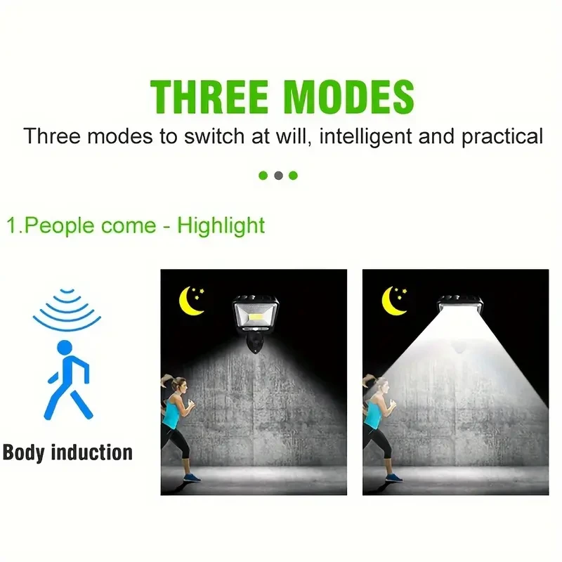 Foco LED solar con sensor de movimiento: 18 LED para exteriores, ideal para jardín, patio y calle.