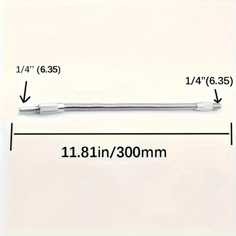 Eje flexible para taladro eléctrico - Extensión de broca multiángulo de 300 mm con vástago hexagonal magnético para destornilladores eléctricos