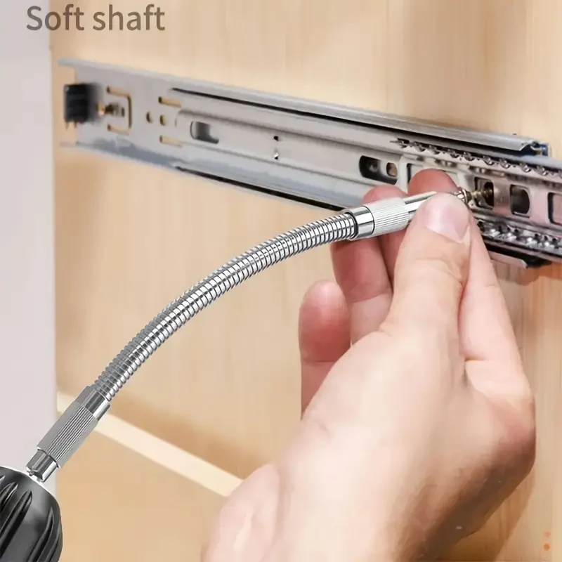 Eje flexible para taladro eléctrico - Extensión de broca multiángulo de 300 mm con vástago hexagonal magnético para destornilladores eléctricos