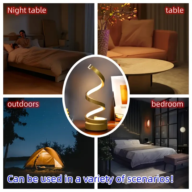 Lámpara espiral (1 unidad): lámpara USB versátil para oficina, dormitorio y sala de estar.