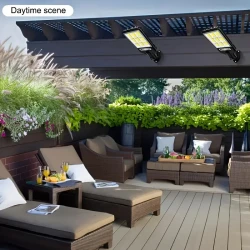 Luz solar con sensor de movimiento y control remoto: 2 o 4 luces LED de seguridad para exteriores. Alimentadas por panel solar, montaje en pared, sensor de movimiento, 3 modos, control remoto, aptas para jardín, garaje, patio, terraza.