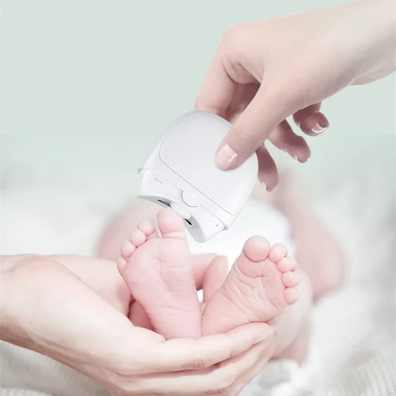 Mini cortaúñas recargable para niños y adultos, recortador de uñas automático, manicura y pulido con luz.