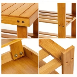 Banco de zapatos de madera maciza