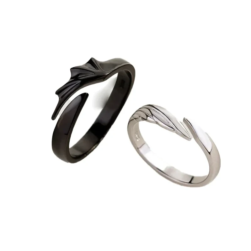 Anillos de pareja de ángeles y demonios: anillos simbólicos a juego para él y para ella