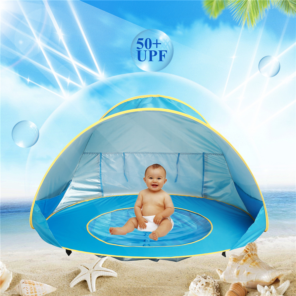 Tienda de campaña de playa para bebés, para niños, para acampar al aire libre, fácil de plegar, impermeable, con toldo y protección UV.
