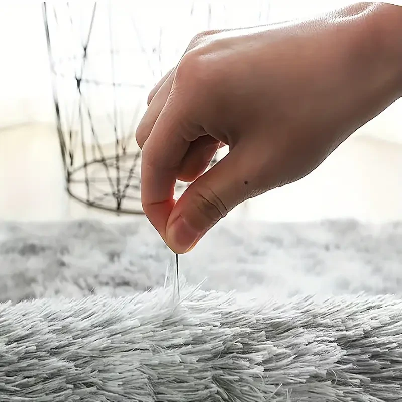 Alfombra de pelo largo y esponjoso de lujo, antideslizante y lavable a máquina para sala de estar y dormitorio.