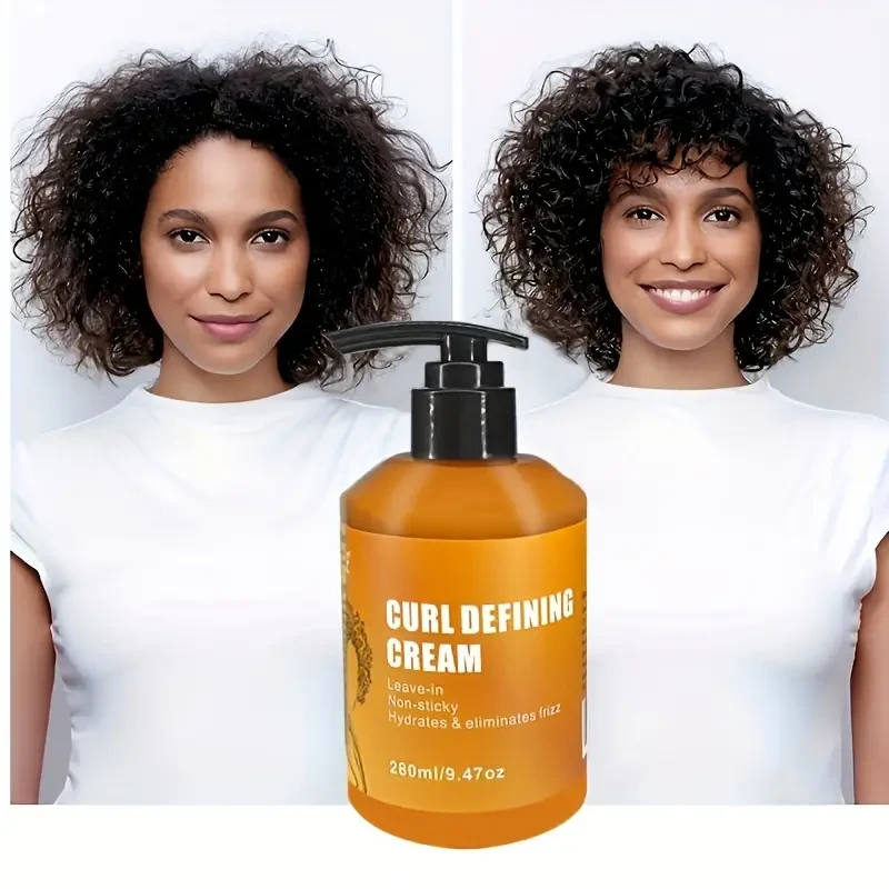 Crema definidora de rizos: acondicionador hidratante con elastina para peinar todo tipo de cabello, ideal para cabello seco y con frizz.