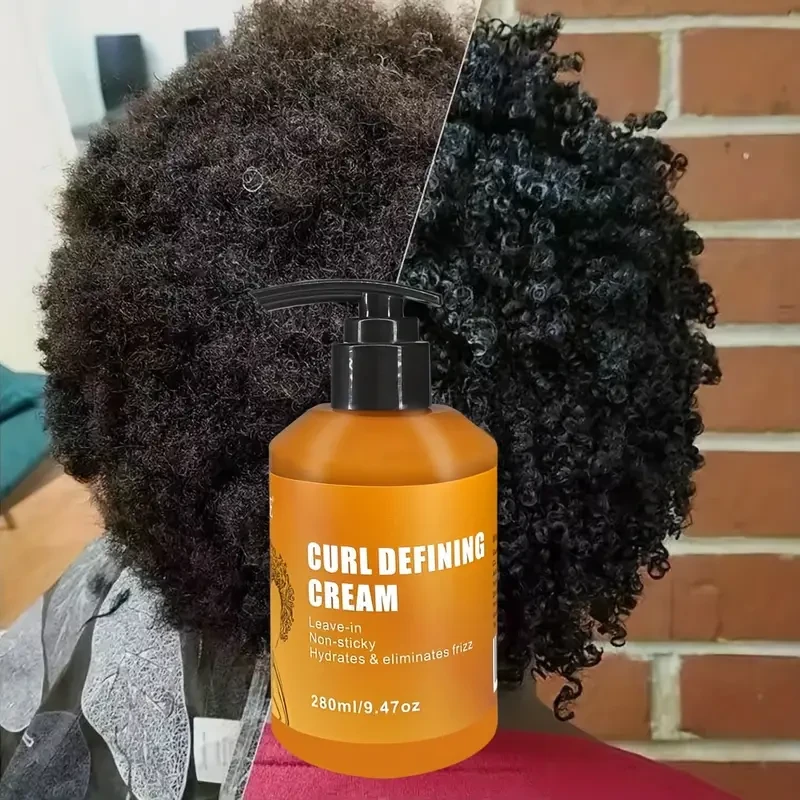 Crema definidora de rizos: acondicionador hidratante con elastina para peinar todo tipo de cabello, ideal para cabello seco y con frizz.