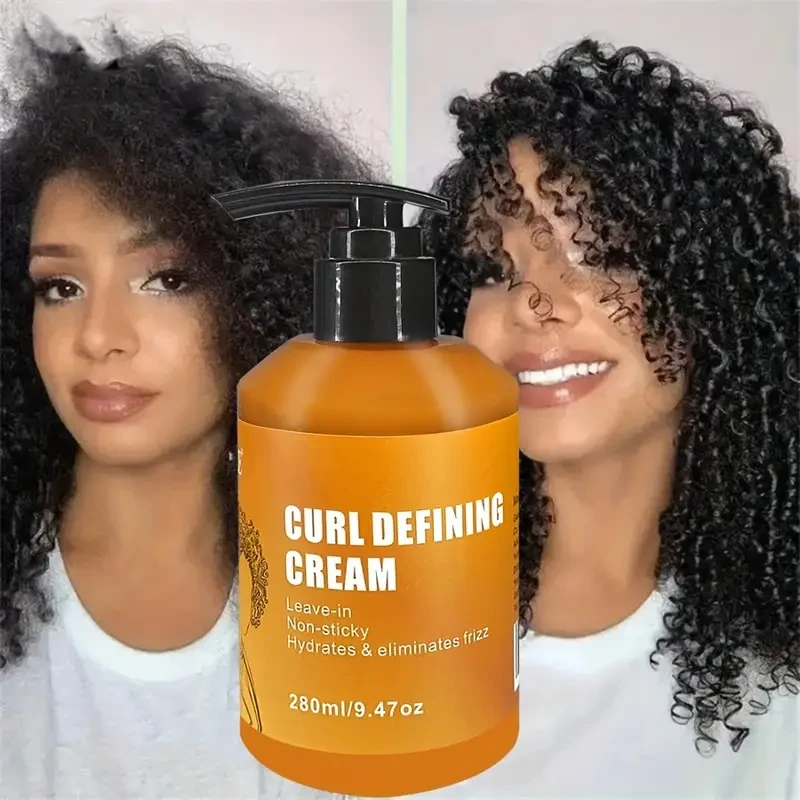 Crema definidora de rizos: acondicionador hidratante con elastina para peinar todo tipo de cabello, ideal para cabello seco y con frizz.