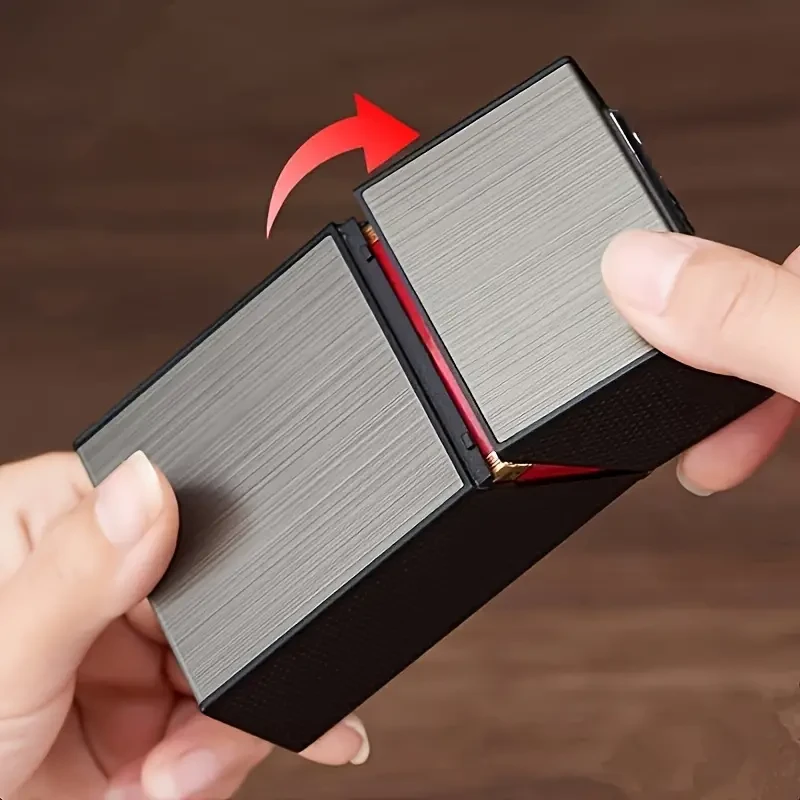 Encendedor y cigarrillos 2 en 1 recargable por USB: elegante porta cigarrillos para hombre, resistente a la humedad y duradero.